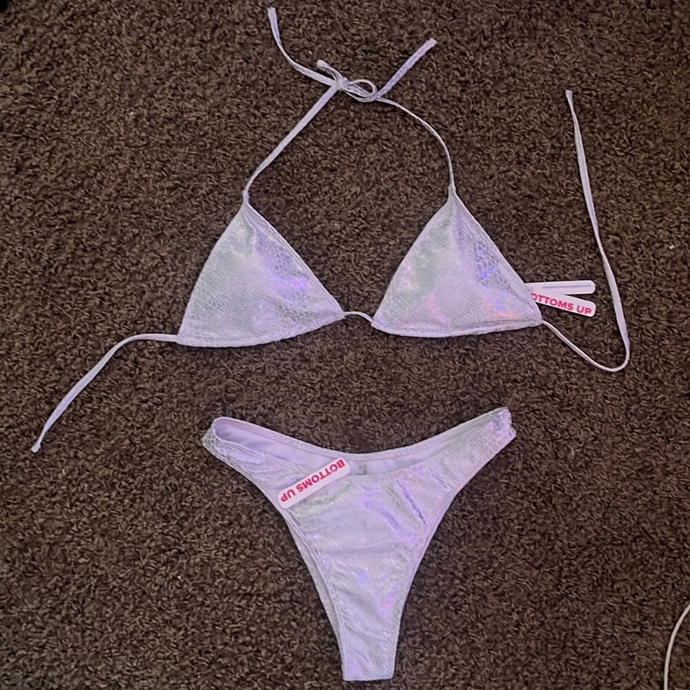 RAVER GIRL BIKINI SET!!! SIZE LARGE FOR BOTH , NEW WITH TAGS NEVER WORN
